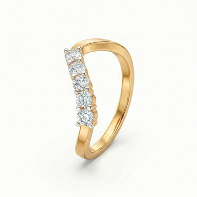 Fluid Curve 9KT Gold Lab Grown Diamond Ring
