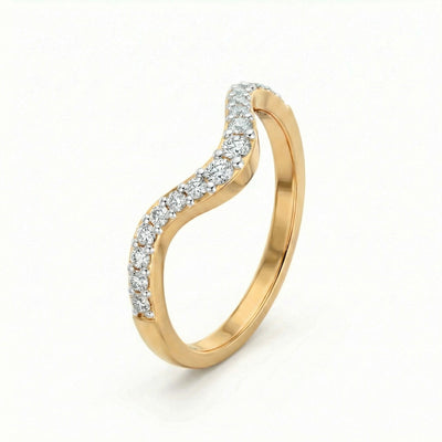 Lustrous U Curve 9KT Gold Lab Grown Diamond Ring