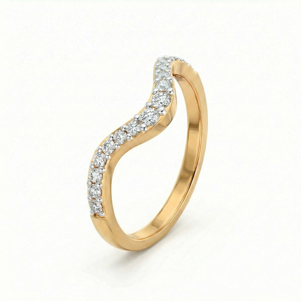 Lustrous U Curve 9KT Gold Laboratory Grown Diamond Ring
