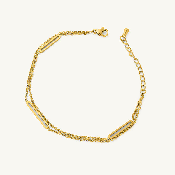 Bar Layered Chain Bracelet - Image 1