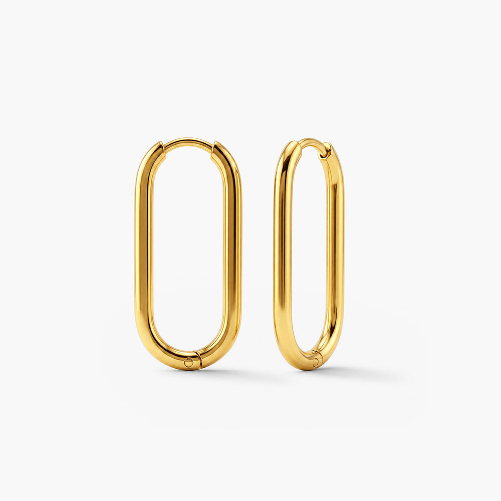 Plain Oval Hoop Earrings