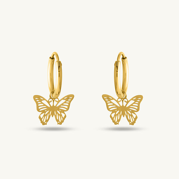 Sylvia Butterfly Hoop Earrings