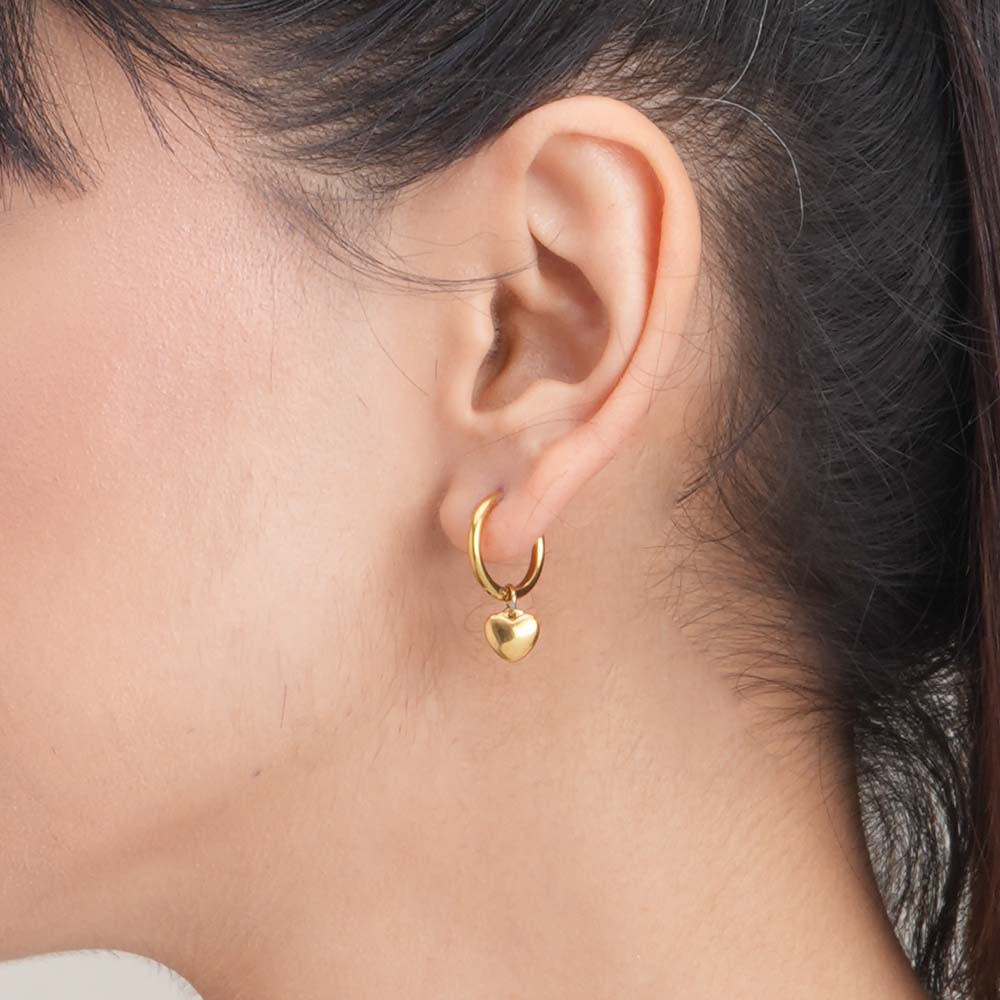 Buy Small Heart Hoop Earrings- 18k Gold Plated – PALMONAS