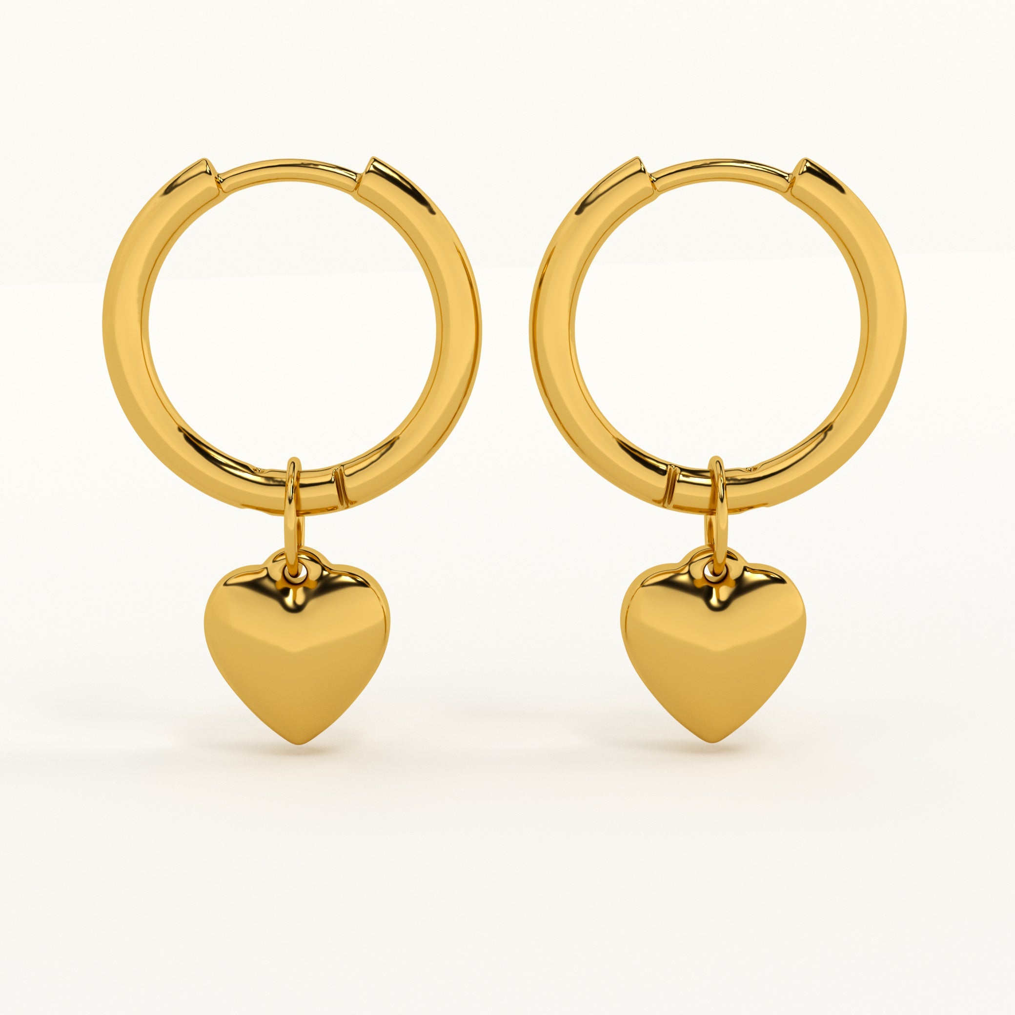 Small Heart Hoop Earrings