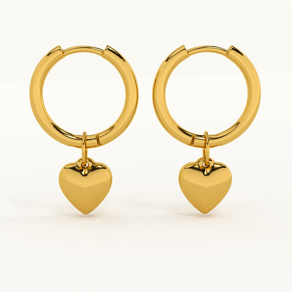 Small Heart Hoop Earrings