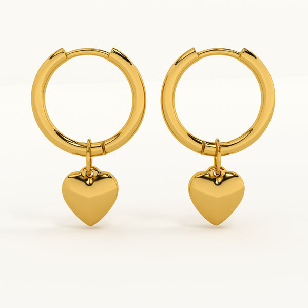 Small Heart Hoop Earrings - Image 1