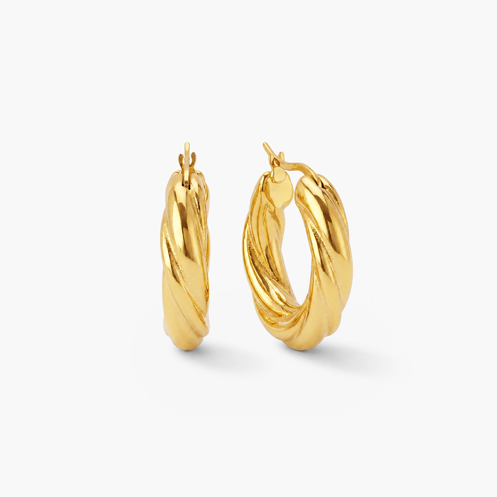 Twisted Round Hoop Earrings