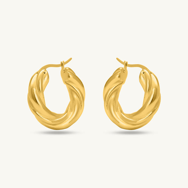 Twisted Round Hoop Earrings