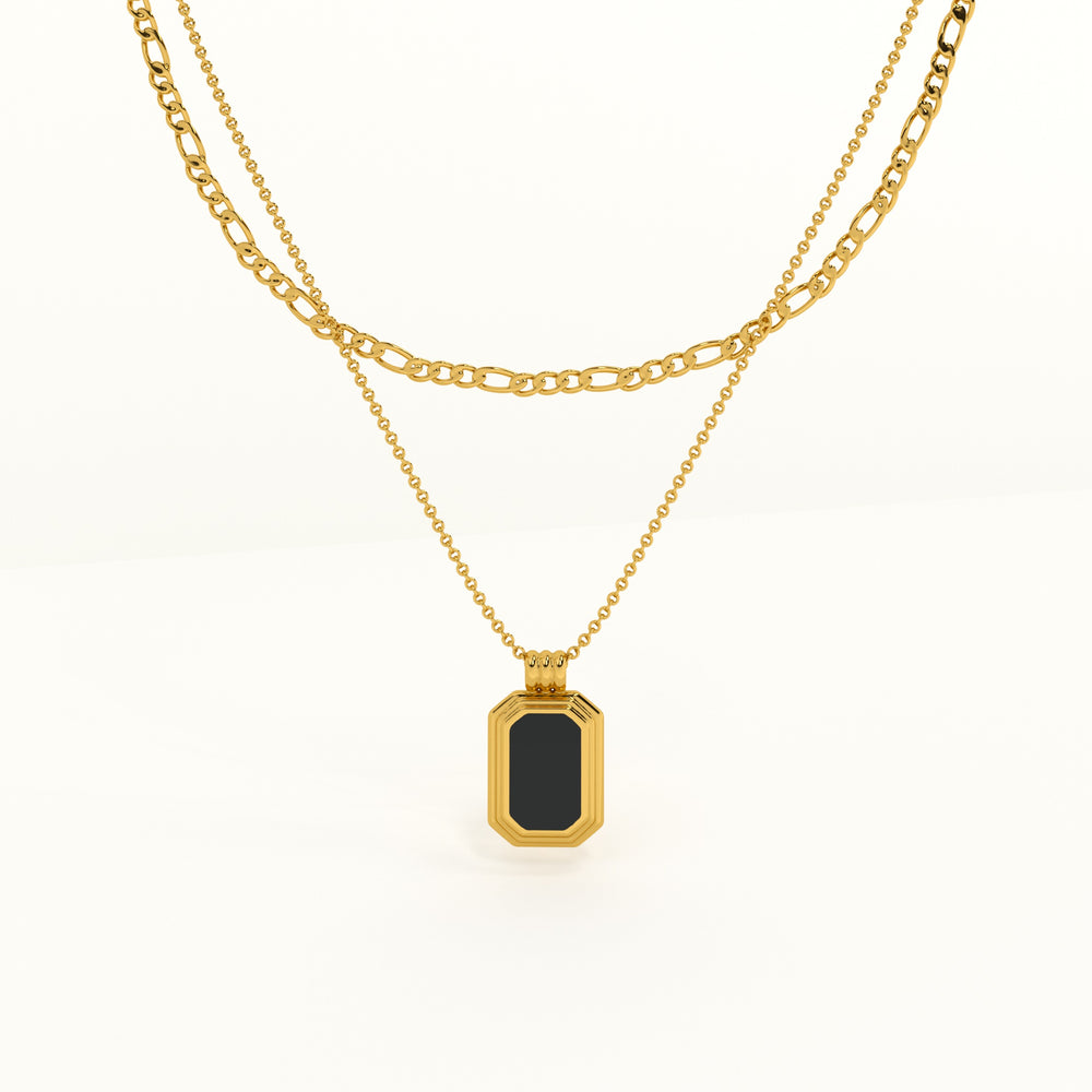 Black Onyx Two Layer Necklace - Main Image