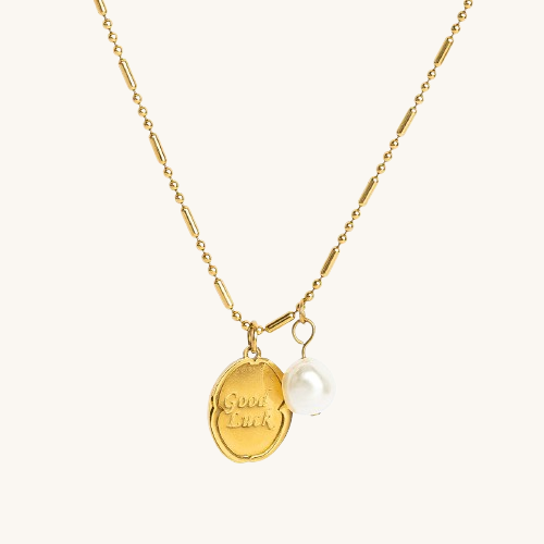 Lucky Pearl Gold Plated Necklace - Image 1