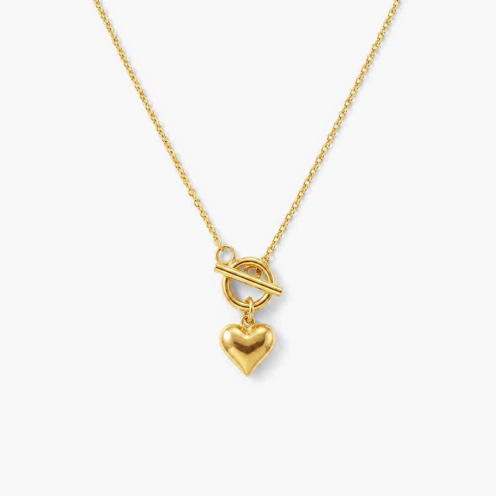 Ridge Heart T-Bar Necklace