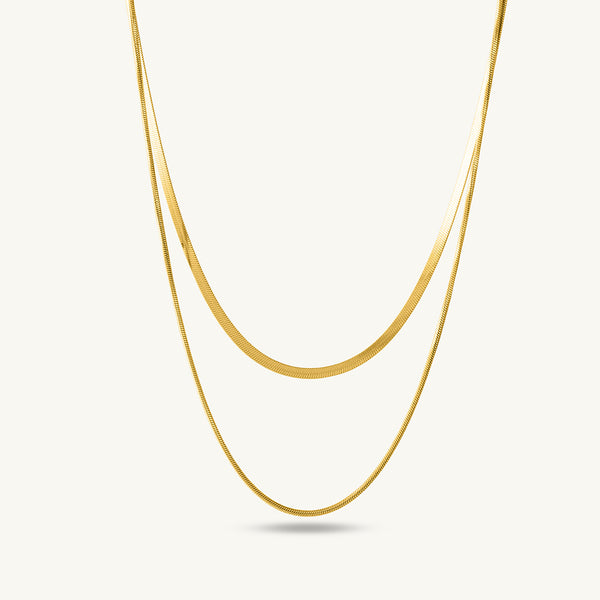 Plain Chain Two Layer Necklace - Image 1