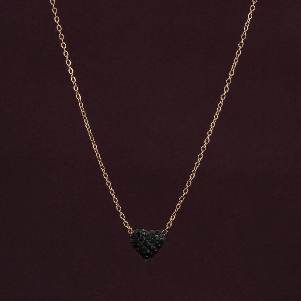 Medium Black Heart Necklace - view 4