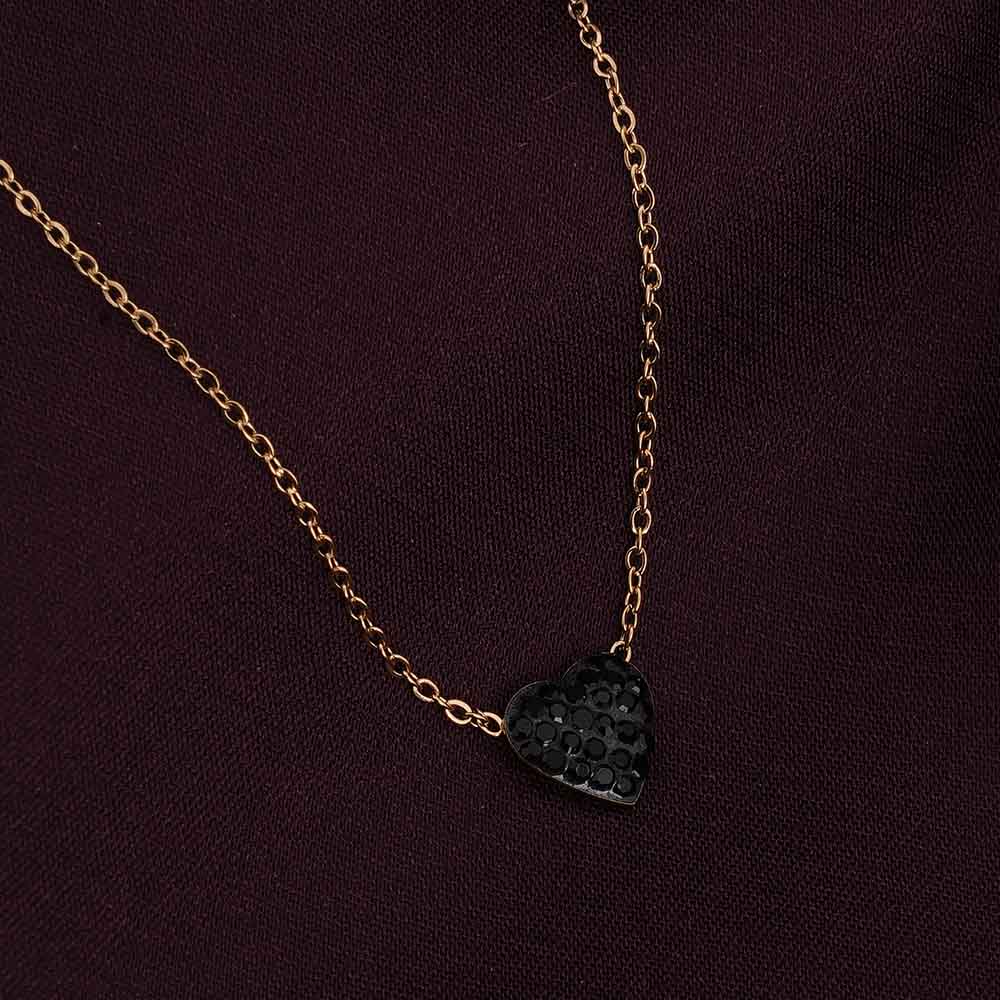Medium Black Heart Necklace - view 5