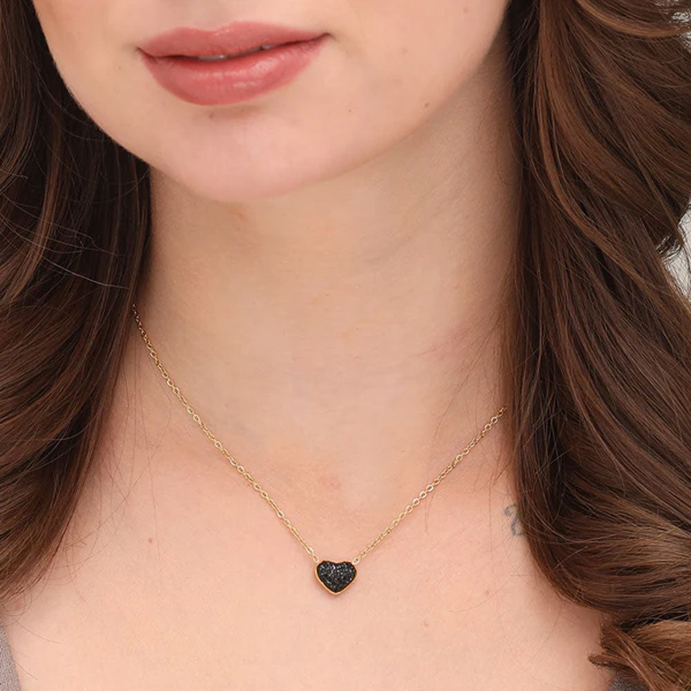Medium Black Heart Necklace - view 3