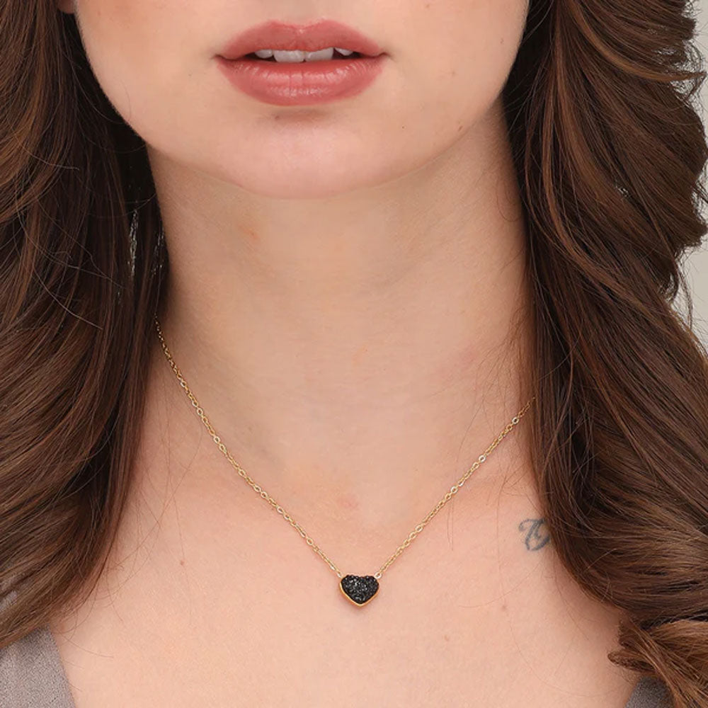 Medium Black Heart Necklace - view 7
