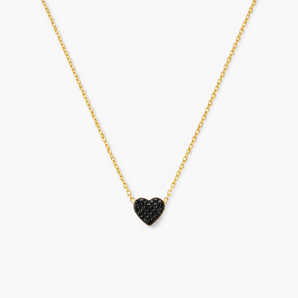 Medium Black Heart Necklace