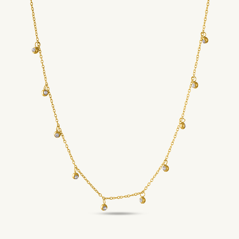 Multiple Stones Necklace & Dazzling Stone Bangle Bracelet Combo Set - view 3