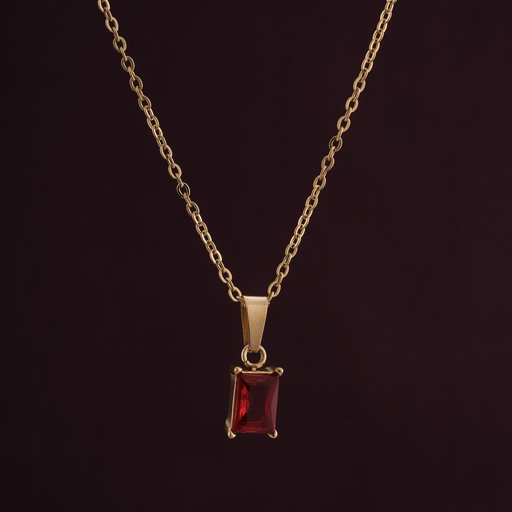 Ruby Red Stone Necklace - view 4