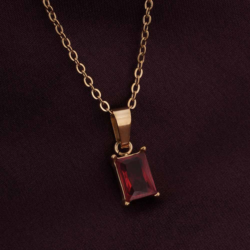 Ruby Red Stone Necklace - view 5