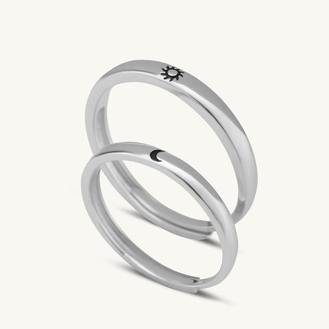 Buy Sun Moon Couple Rings Sterling Silver – PALMONAS