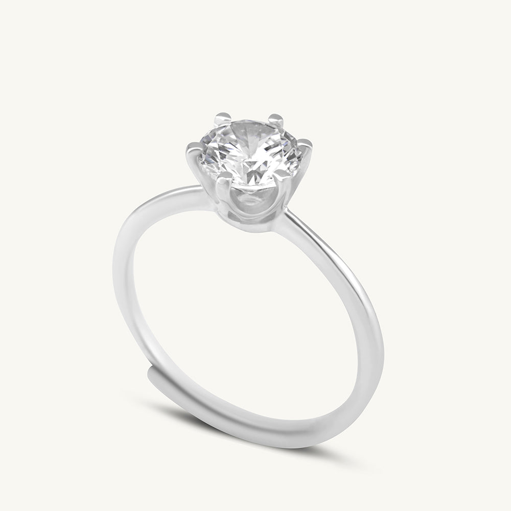 Buy Diamond Solitaire Ring- 925 Sterling Silver – PALMONAS