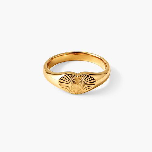 Bold Sunray Heart Ring