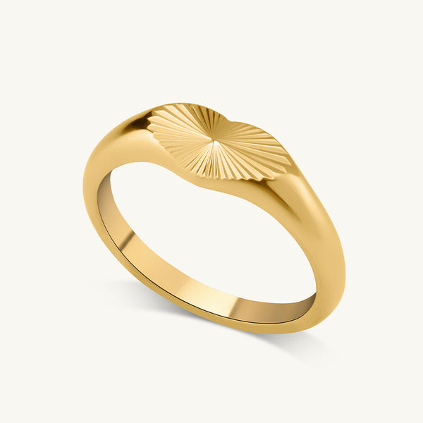 Bold Sunray Heart Ring - Image 1