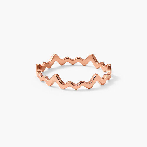 Zig Zag Ring- 18k Rose Gold Plated