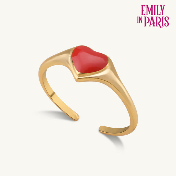 Red Heart Ring- 18k Gold Vermeil