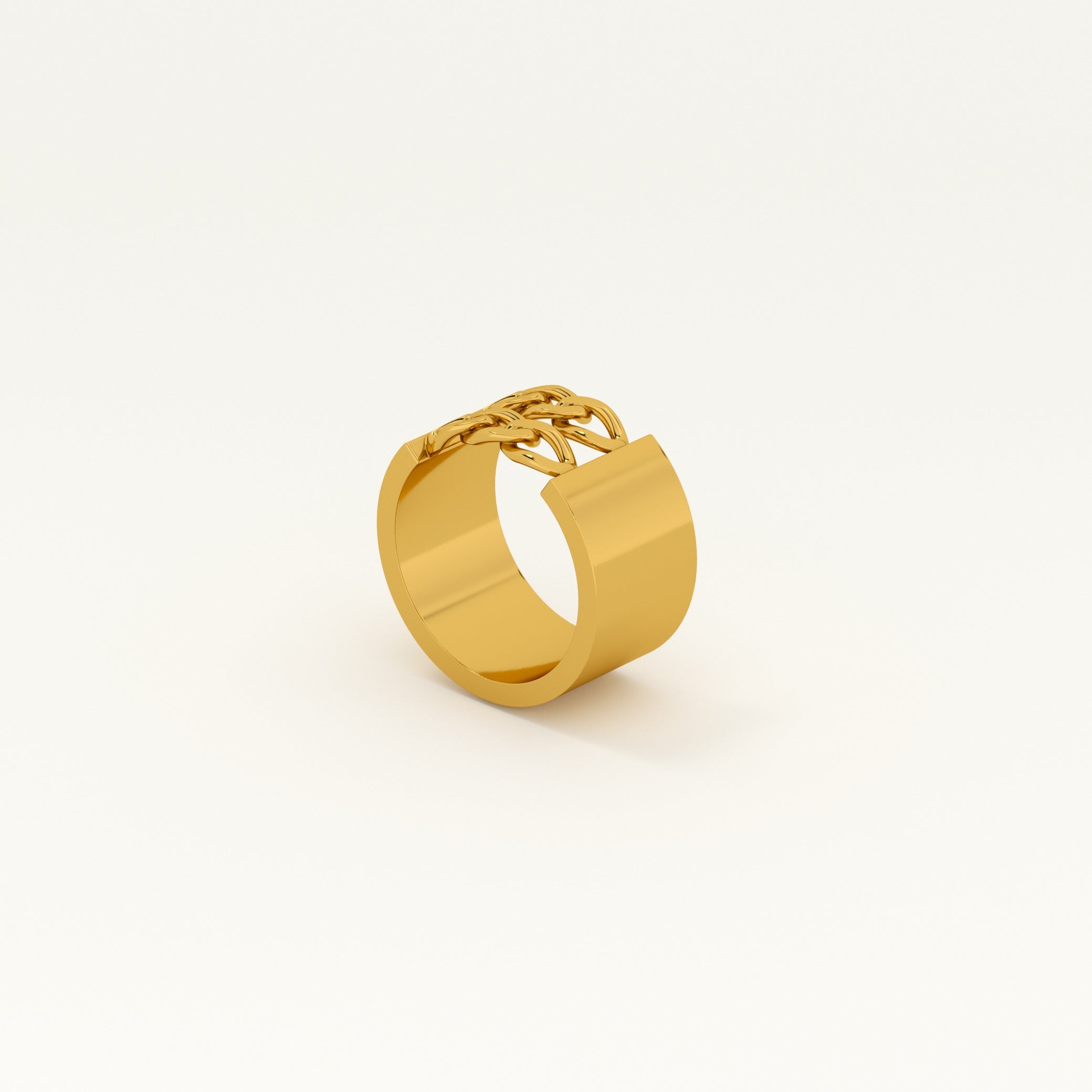Chunky Gold Chain Ring - view 3