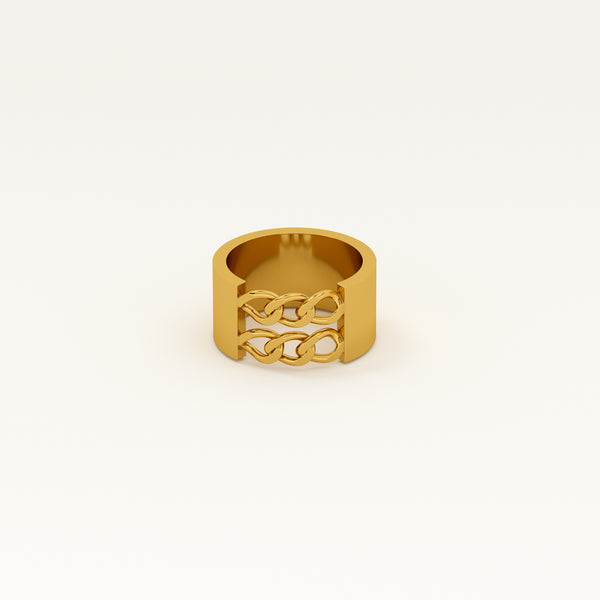 Chunky Gold Chain Ring - Image 1