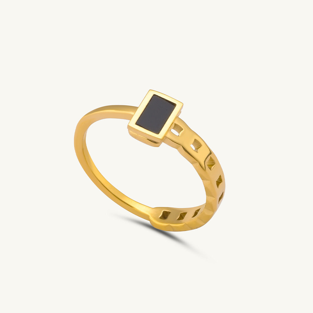 Black Charm Ring