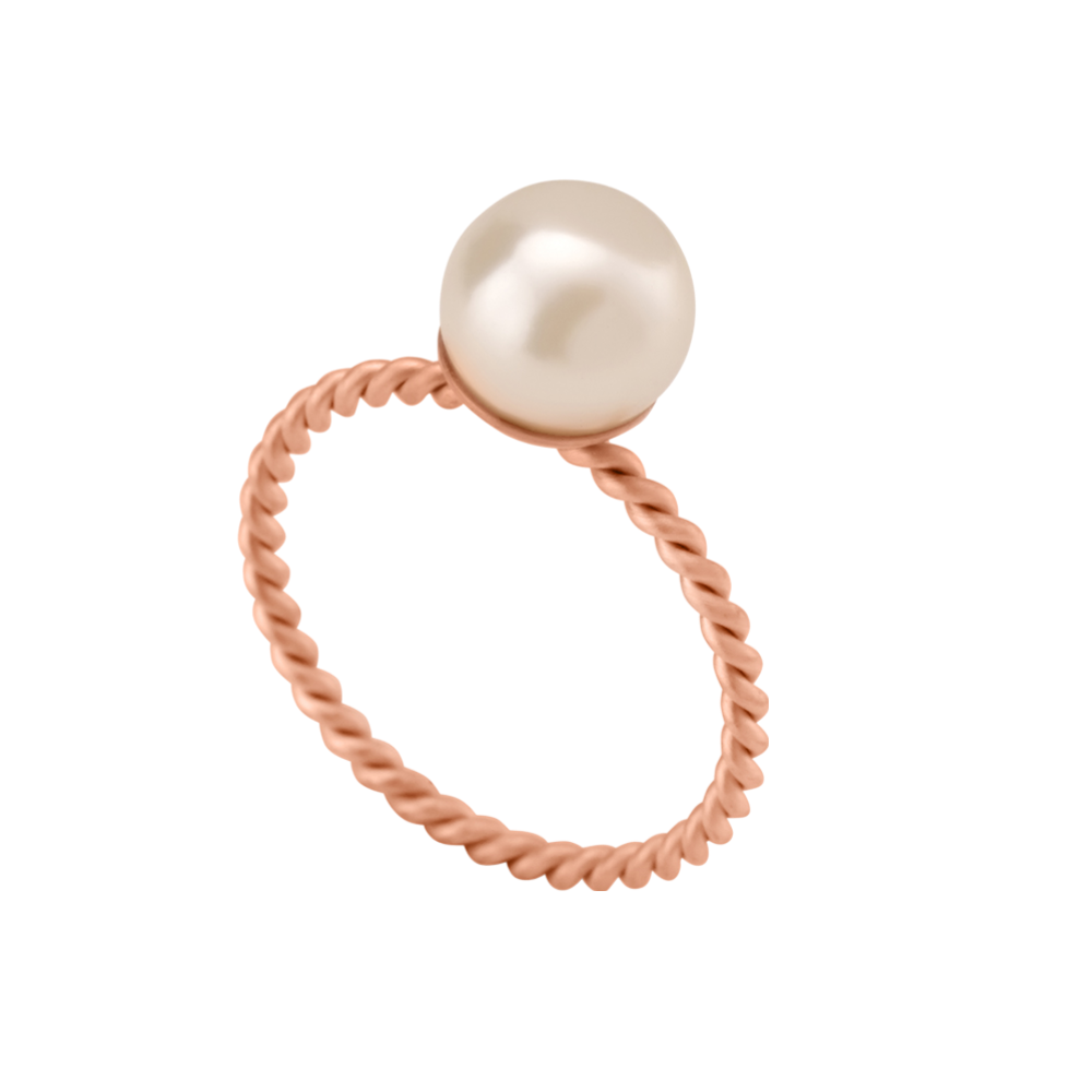 Dainty Pearl Ring- Rose Gold Tone Plated