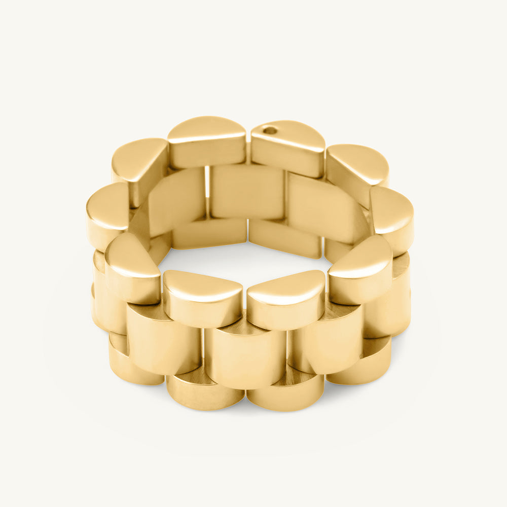 Vintage ROLEX デザイン Gold Band ring K18 Buy Rolex Style Ring- 18k Gold Plated online- Palmonas – PALMONAS