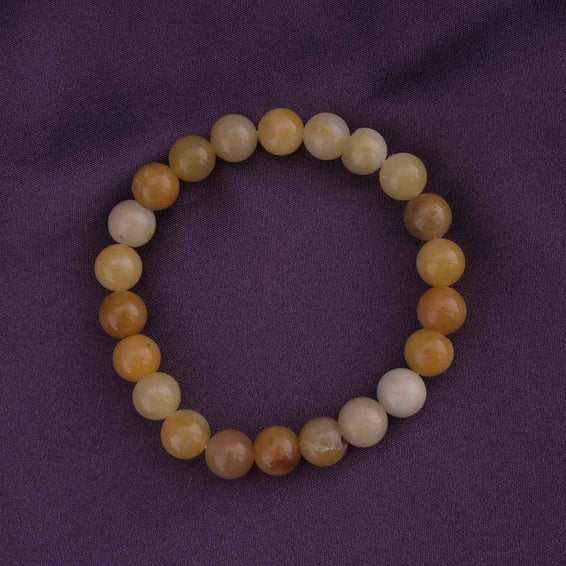 Elegant Yellow Jade Bead Bracelet