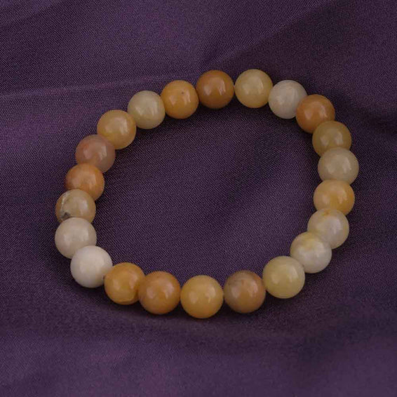 Elegant Yellow Jade Bead Bracelet