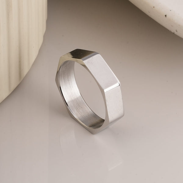 Silver Heptagon Ring