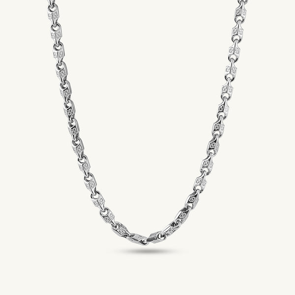 Interlocking Link 925 Silver Chain