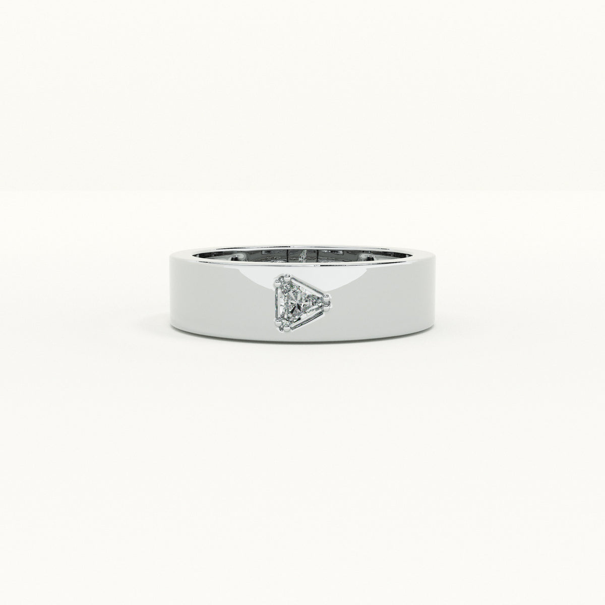 Trillion-Cut Stone Band - 925 Silver