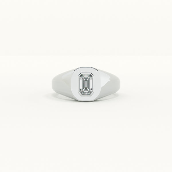 Stone Studded Romeo Signet - 925 Silver Ring