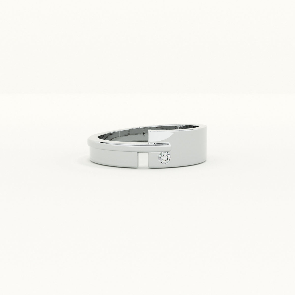 Men's Single Stone 925 Silver Ring