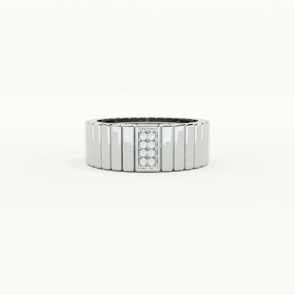 Endless Line Texture Men's- 925 Silver Ring