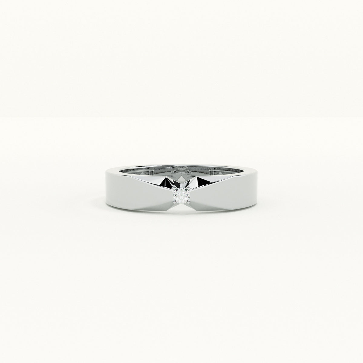 Single Stone Vow Men's 925 Silver Ring