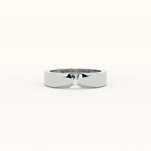 Single Stone Vow Men's 925 Silver Ring