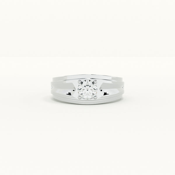 Timeless Single Stone Men's Ring- 925 Silver