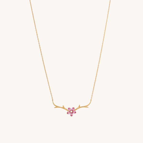 Shop Cherry Flower Necklace- 18k Gold Vermeil Palmonas-3