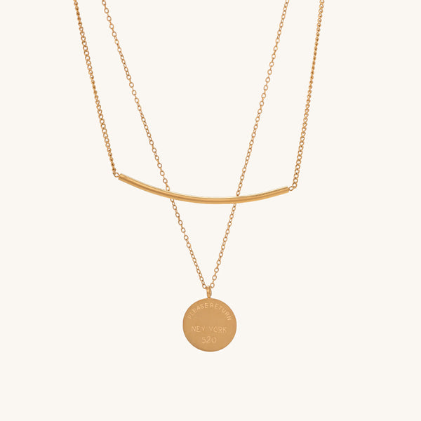 Round Line Two Layer Necklace - Image 1