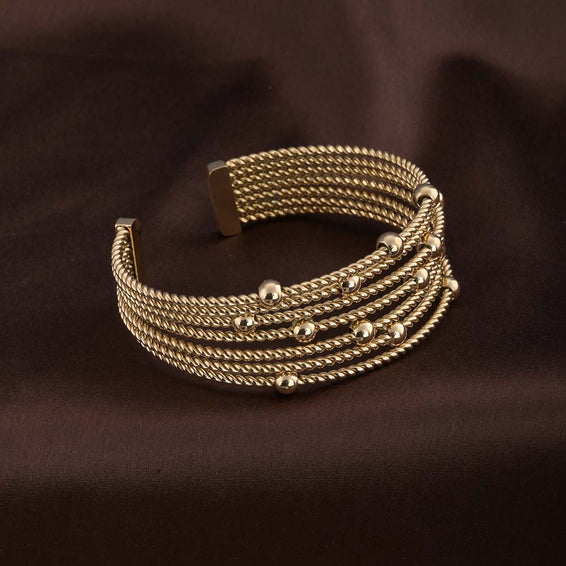 Sleek Gold Beaded Bracelet