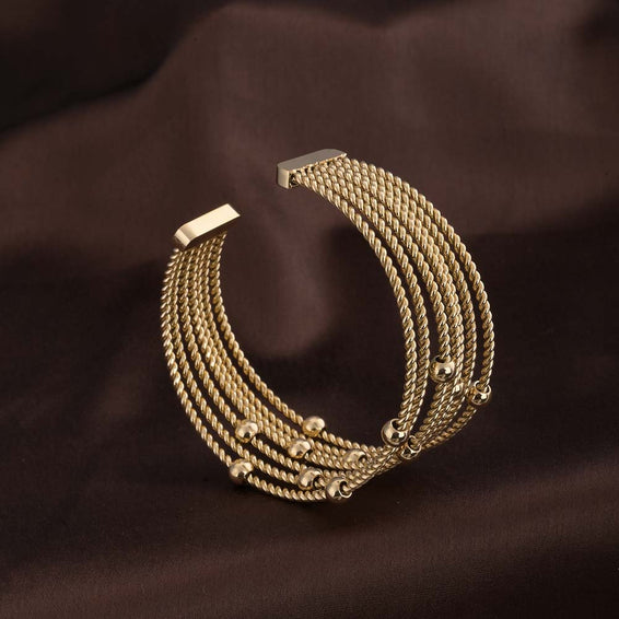 Sleek Gold Beaded Bracelet